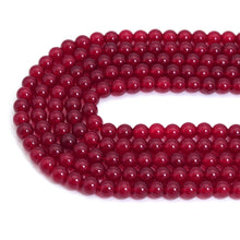 Load image into Gallery viewer, Red Jade Round Smooth Beads, Sku#U2220