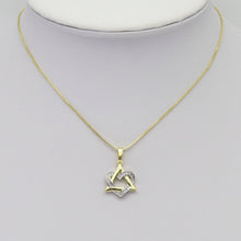 Load image into Gallery viewer, CZ Silver Heart Gold Triangle Charm, Sku#LX307