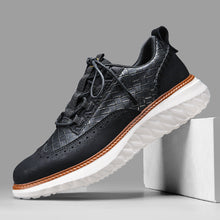 Load image into Gallery viewer, Men's Breathable Woven-Texture Sneakers – Lace-Up Low-Cut Casual Athletic Shoes