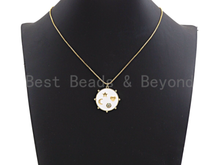 Load image into Gallery viewer, Enamel Colorful Star Moon Heart On Round Coin Pendant,CZ Micro Pave Oil Drop pendant,Enamel Jewelry,29x30mm,sku#F977