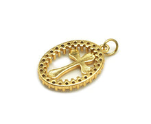 Load image into Gallery viewer, CZ Cross Charm, Sku#JL89