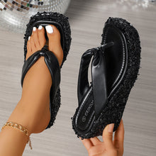 Load image into Gallery viewer, Women's Sequin Wedge Sandals | Glitter Platform Heels | Beach &amp; Resort Sandals
