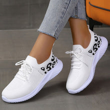 Load image into Gallery viewer, Leopard Print Lace-Up Sneakers