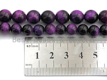 Load image into Gallery viewer, Purple Tiger Eye Attachment Necklace with Large CZ Pave Gunmetal clasp, 16/18 long, sku#D38