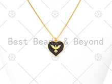 Load image into Gallery viewer, Gold Eagle On Colorful Enamel Heart Shape Pendant,18K gold Filled Heart Shape charm,Enamel Pendant,Enamel Jewelry,23x22mm,sku#L586