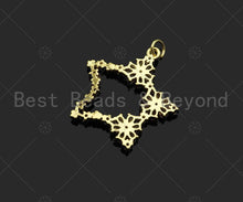 Load image into Gallery viewer, Gold Filled CZ Micro Pave Star with Colorful CZ Flower Pendant,18K Gold Filled Star Charm, Necklace Bracelet Charm Pendant,25x26mm,Sku#LK326
