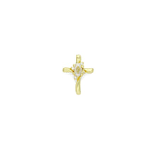 Load image into Gallery viewer, Gold Cross with Oval Crystal Center Charm Pendant, Sku#LK1180