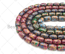 Load image into Gallery viewer, Golden Clinquant Barrel Beads, 15x20mm Spacer Beads, Cloisonne Royal Blue Color,Wholesale Gemstone,Sku#U1145