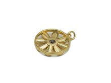 Load image into Gallery viewer, CZ Sunflower On Round Coin Charm, Sku#L647