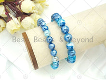 Load image into Gallery viewer, Mystic Blue Banded Agate Stretchy Bracelet,SKU#U1101
