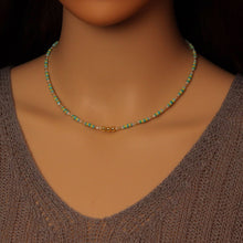Load image into Gallery viewer, 2mm Yellow Blue white Gemstone necklace, EF570