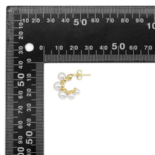 Load image into Gallery viewer, Gold White Pearl Arc-Shaped Stud Earrings, Sku#LD457