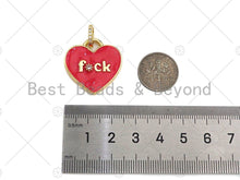 Load image into Gallery viewer, Enamel Colorful F*CK Word On Heart Shape Pendant,CZ Micro Pave Enamel Pendant,Enamel Jewelry,25mm,Sku#L470