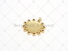 Load image into Gallery viewer, Colorful CZ Micro Pave Enamel Round Evil Eye On Coin Shape Pendant, 18K Gold Filled Evil Eye Charm, Necklace Pendant,30x33mm, Sku#LK481