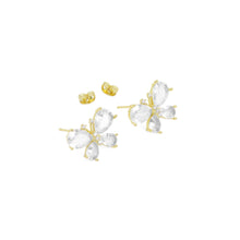 Load image into Gallery viewer, Clear Crystal CZ Butterfly Earrings, Sku#A168