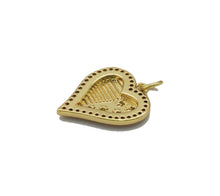 Load image into Gallery viewer, CZ Pave Gold Star On Heart Charm, Sku#LX118