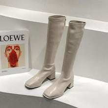 Load image into Gallery viewer, Women's Over-The-Knee Slim High Boots | Chunky Heel PU Leather | Black Brown Beige Khaki