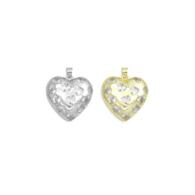 Load image into Gallery viewer, Clear CZ Gold Silver Heart on Heart Charm Pendant,Sku#LD714