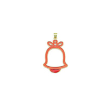 Load image into Gallery viewer, Red Enamel Gold Christmas Bell Charm Pendant,Sku#LK1208