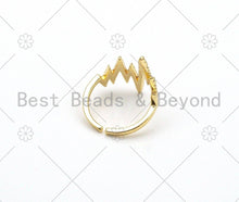 Load image into Gallery viewer, CZ Waves Line Shape Adjustable Ring, Sku#X254