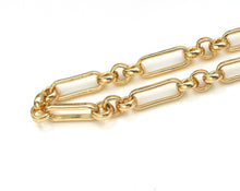 Load image into Gallery viewer, Mixed Paperclip Fancy Gold Chain, sku#M406