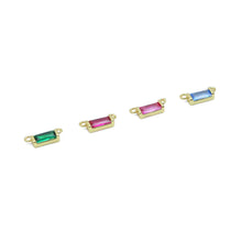 Load image into Gallery viewer, Colorful Rectangle CZ Birthstone Charm Pendant, Sku#LX521
