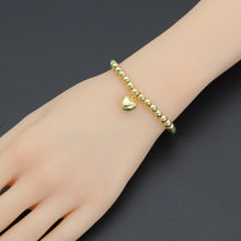 Load image into Gallery viewer, Gold Hematite Ball Beads with Puffy heart stretchy Bracelet, Sku#L726