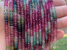 Load image into Gallery viewer, Top Quality Watermelon Tourmaline Faceted Rondelle Beads, 2x3.5mm/2x4.5mm Watermelon Tourmaline, 15.5'' Full Strand, SKU#U1224