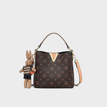 Load image into Gallery viewer, Women's Printed Bucket Shoulder Bag – Streetwear Commuter Bag with Zipper Pocket