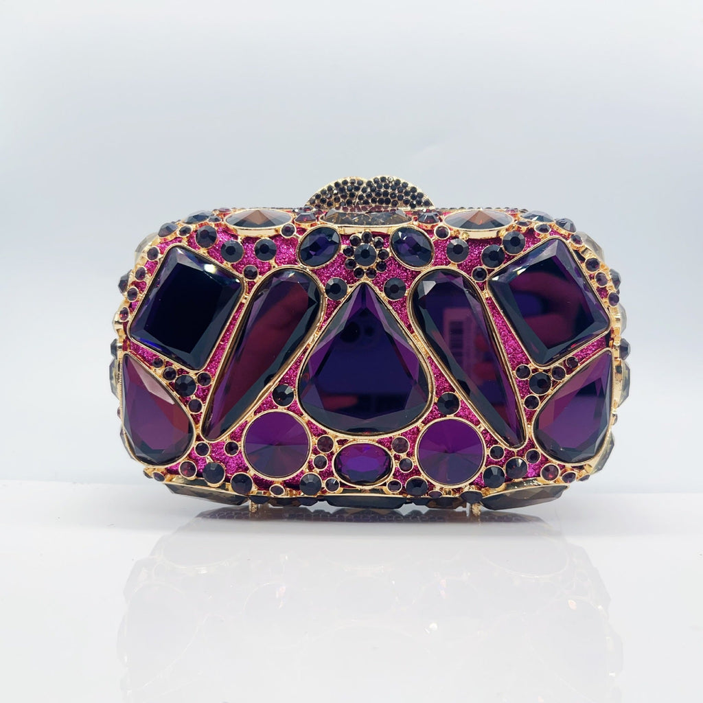 Diamond-Encrusted Evening Clutch Bag - Luxury Crystal Glass Drop Handbag for Women