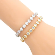 Load image into Gallery viewer, CZ Gold Silver Sliding Adjustable Bracelet, B357