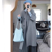 Load image into Gallery viewer, Womens Stylish Mid-length Gray Wool Coat