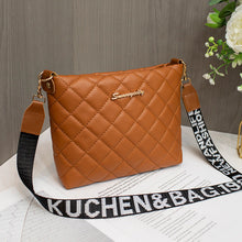 Load image into Gallery viewer, Women's Quilted Chain Crossbody Bag | Embroidered Chain Strap Shoulder Purse