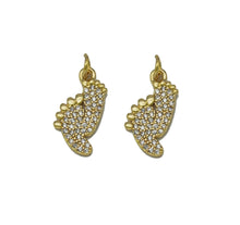Load image into Gallery viewer, CZ Pave Baby Feet Charm, Sku#LK666