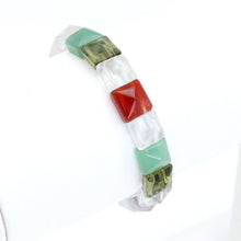 Load image into Gallery viewer, 10x10mm Faceted Square Stretchy Bracelet, Sku#U2000