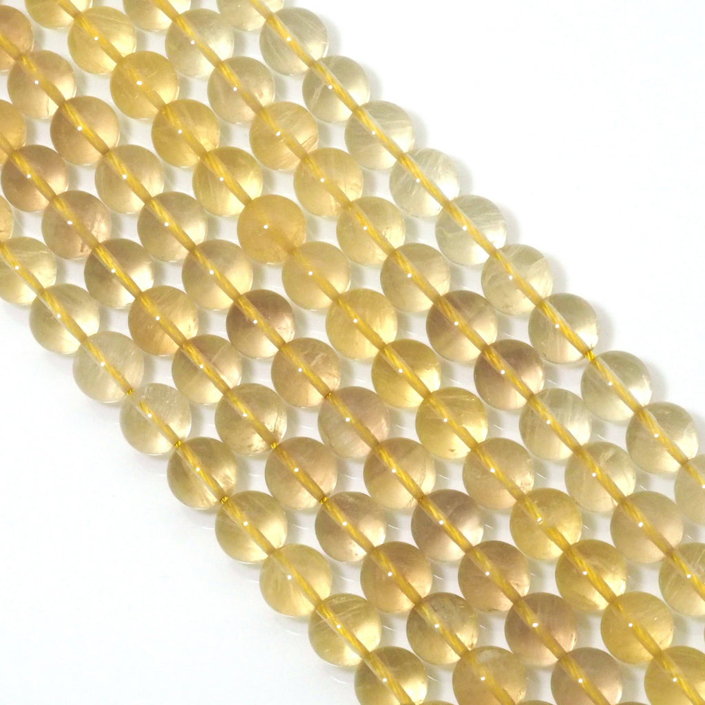 Genuine High Quality Yellow Fluorite Round Smooth Beads, 8mm/10mm, Sku#U1599