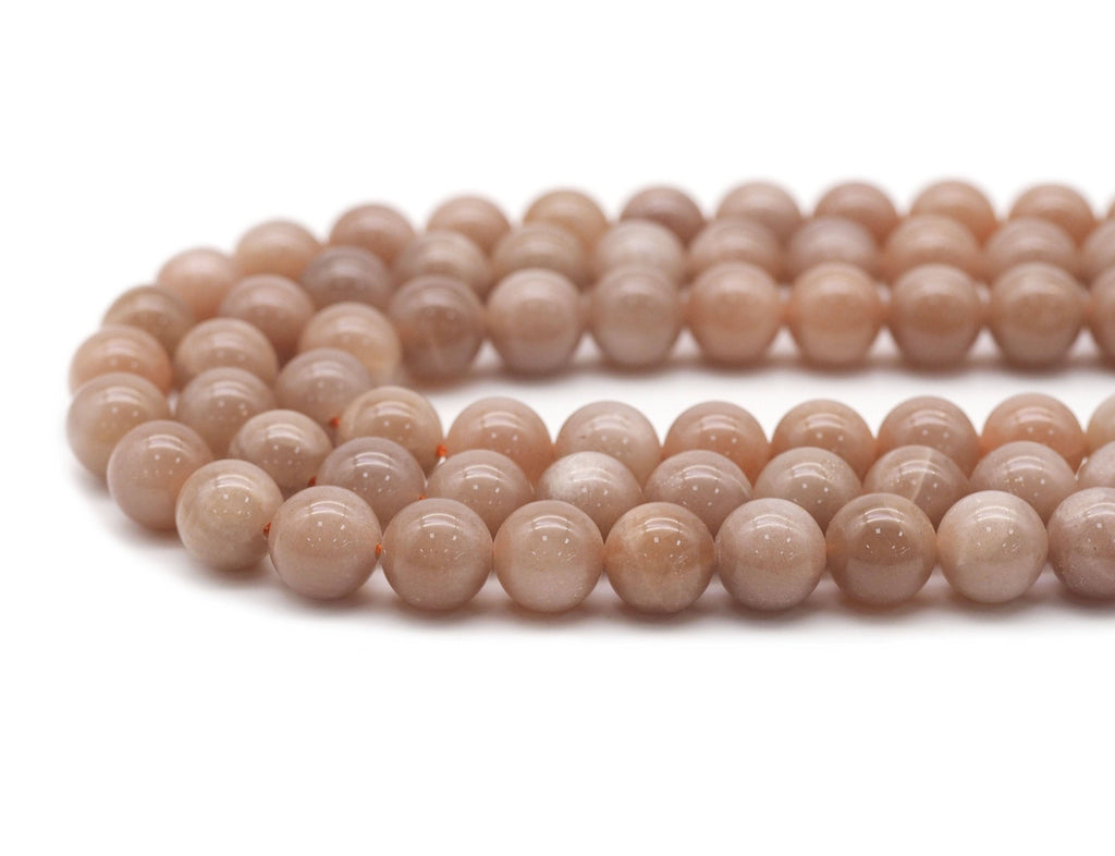 Genuine Quality Peach Moonstone Round Smooth Beads, Sku#U1372