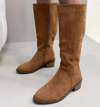 Load image into Gallery viewer, Women's Suede Knee-High Boots | Side Zipper Mid-Heel | Knee High Boots for Women