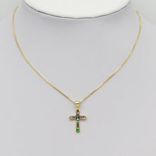Load image into Gallery viewer, Abalone Pink White Mother of pearl Cross Charm, Sku#LX391/wl23