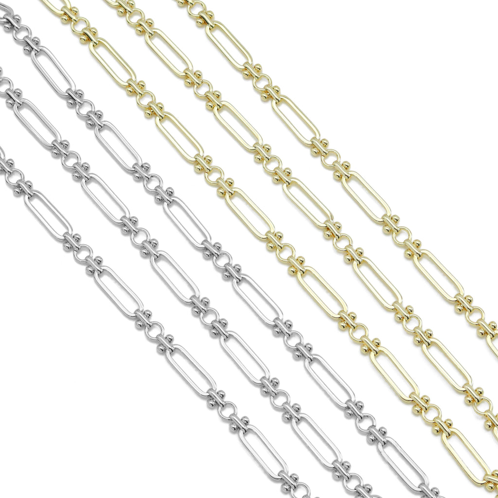 High Quality Long paperclip with dots bar connector Chain By