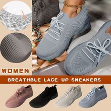 Load image into Gallery viewer, Women's Platform Sneakers | Breathable Flying Knit Lace-Up Walking Shoes