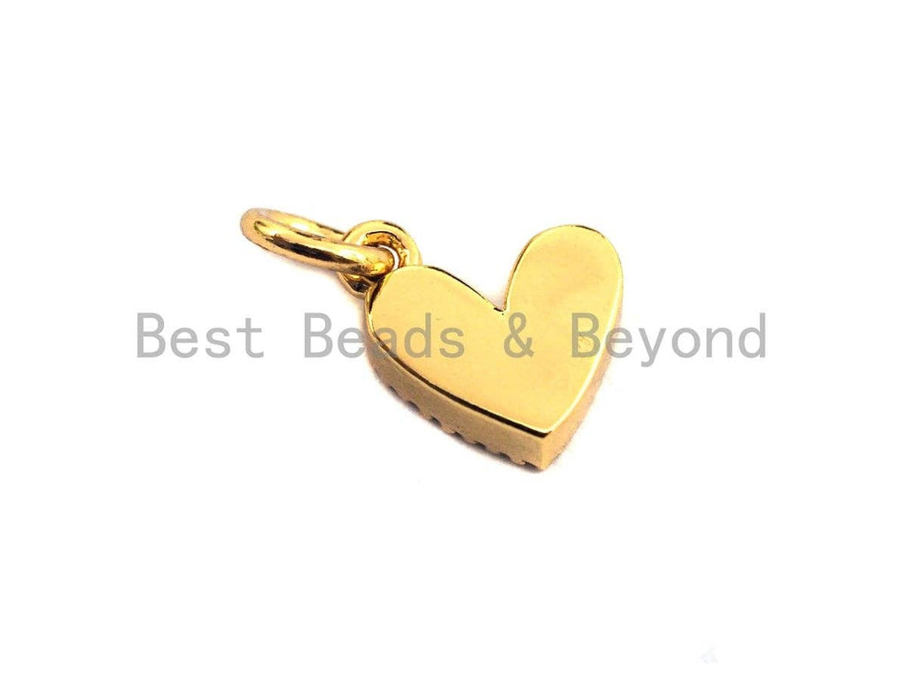 Gold Silver Cute Enamel heart charm, SKU#Z410