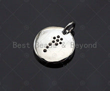 Load image into Gallery viewer, CZ Micro Pave Coconut Tree  on Disc Pendant/Charm, Sku#L320