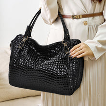 Load image into Gallery viewer, Women's Genuine Leather Tote Bag - Crocodile Pattern Large Casual Handbag