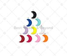 Load image into Gallery viewer, Enamel Colorful Crscent Moon, Crescent Moon, Pink Turquoise Black Yellow Enamel Jewelry,10x8mm,Sku#LD159