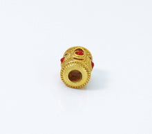 Load image into Gallery viewer, Gold Enamel Evil Eye On Tube Spacer Beads, Sku#LX65