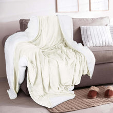 Load image into Gallery viewer, Velvet Plush Sherpa Bed Blanket - Sherpa Fleece Collection