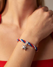 Load image into Gallery viewer, Red, White and Blue Star Cord Bracelet