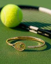 Load image into Gallery viewer, Tennis Racket 'You Are Serving' Hinge Cuff Bracelet