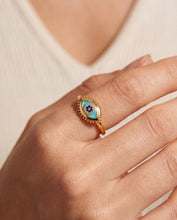 Load image into Gallery viewer, Healing Stone Evil Eye Ring